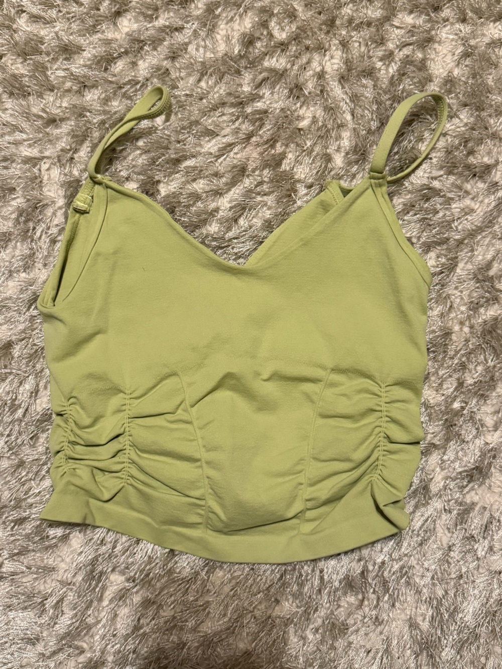 Free People Light Green Ruched Camisole